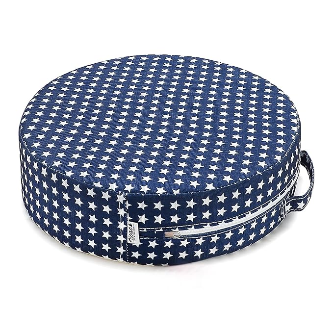 Zicac Kids' Anti-Slip Chair Seat Cushion- Dining Seat Pad Dismountable Round Seat Cushion (Blue Star)