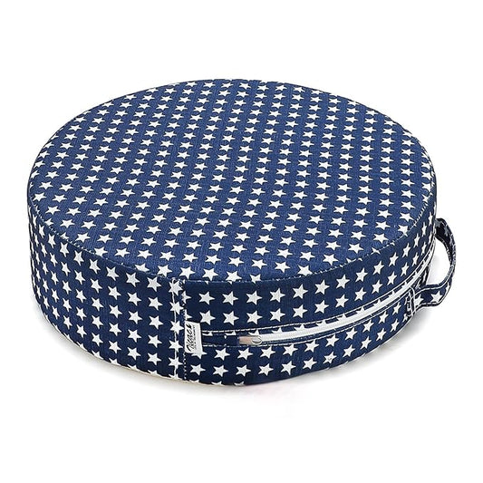 Zicac Kids' Anti-Slip Chair Seat Cushion- Dining Seat Pad Dismountable Round Seat Cushion (Blue Star)
