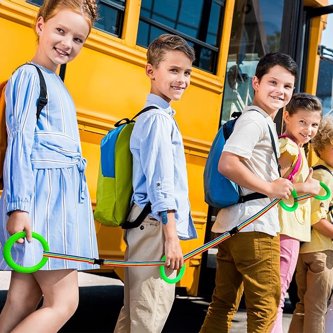 Tatuo 12 Set Toddlers Walking Rope for Preschool Toddlers Detachable Transition Rope Safety Daycare Rope for Preschool Daycare Kindergarten School Kids Outdoor Supplies (Green)