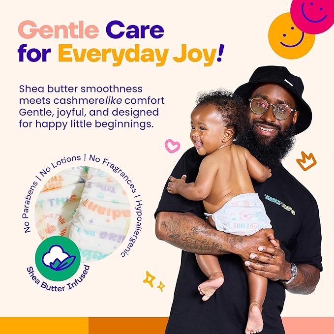 Happy Hues Cuddlers Disposable Diapers Size 2,12–18 lbs–Baby Diapers with Shea Butter, Wetness Indicator &Leak Protection–Ultra-Soft Unisex Newborn &Infant Diapers with Full Coverage,108 Count