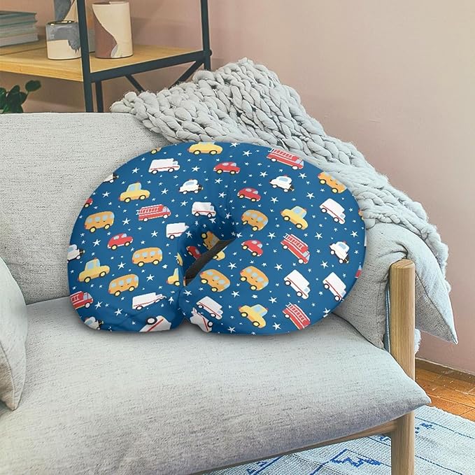 Cute Car Nursing Pillow Cover Lightweight Breathable Pillow Cover for Infant Snug, Stretchy Neutral Breastfeeding Pillow Cover