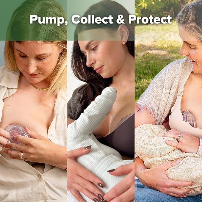 haakaa Wearable Silicone Breast Pump with Steriliser Bag, 2-in-1 Hands-Free Passive Breast Milk Catcher for Nursing Mom, Breastfeeding Essentials, 75ml Shell Pumps & 1 Steriliser Bag - Grey
