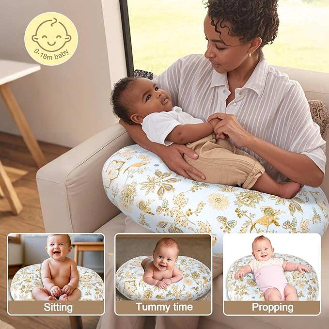 x-vesolje Baby Nursing Pillow for Breastfeeding, Adjustable Breastfeeding Pillow for Bottle Feeding, Nursing Support Pillow for Mom and Baby Healthier Nursing, Removable Cover- Floral
