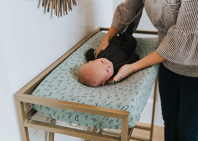 Premium Knit Diaper Changing Pad Cover Poe by Copper Pearl