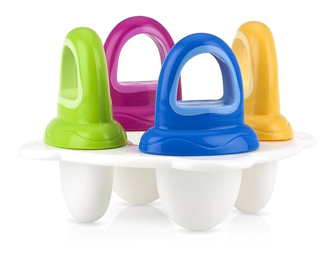 Nuby Garden Fresh Fruitsicle Frozen Pop Tray,Multicolored 1set 4 handle
