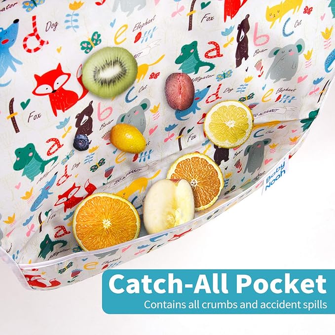 3 Pcs Long Sleeved Bib Set|Baby Waterproof Bibs with Pocket Bundle|Toddler Bib with Sleeves|Stain Resistance Smock 6-24 Month
