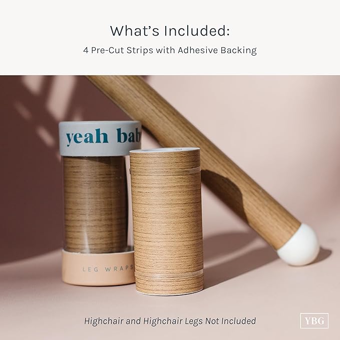 Yeah Baby Goods Highchair Leg Wraps (Cherry) - Compatible with The IKEA Antilop Highchair - Stylish IKEA High Chair Accessories w/Easy Self-Adhesive