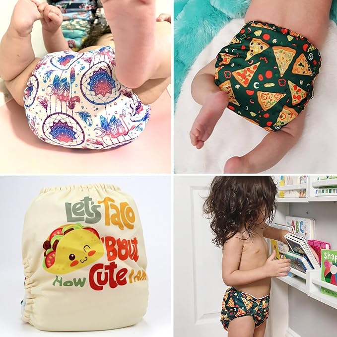Mama Koala 1.0 Cloth Diapers for Babies, 6 Pack Pocket Shell Only (NO Inserts) - One Size Washable and Reusable Pocket Diapers for Newborns and Toddlers - 160028