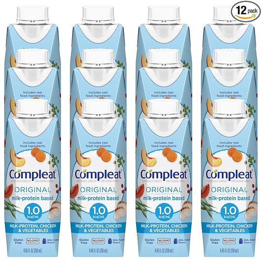 Nestle Compleat Original Tube Feeding Formula Unflavored 8.45 oz Carton, 12 Count