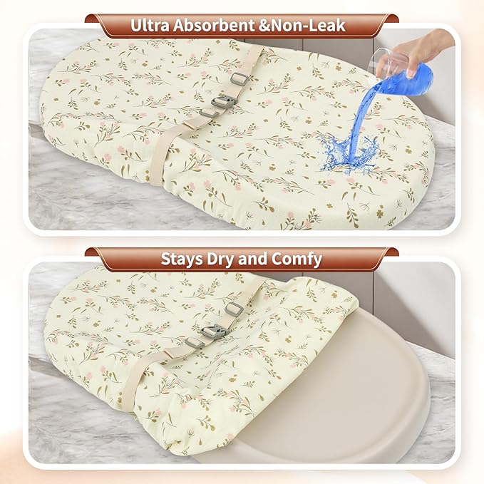 2 Pack Changing Pad Cover for Boys Girls,Ultra Soft Breathable Cotton Diaper Chang Table Covers,Diaper Change Table Sheets,Fit 32"x16" Contoured Changing Pad(Rose Floral,Blush Pink)