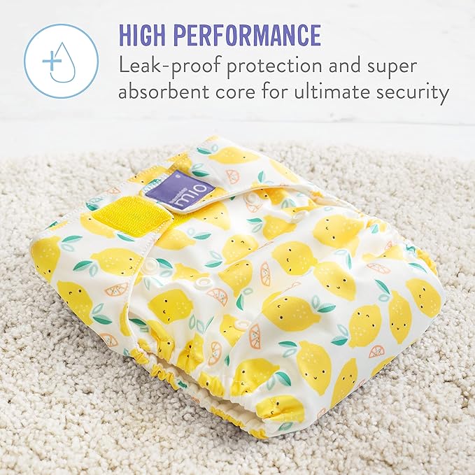 Bambino Mio, Miosolo Classic All-in-One Reusable Cloth Diaper, Adjustable Size, Eco Chemical Free Diaper, Marshmallow