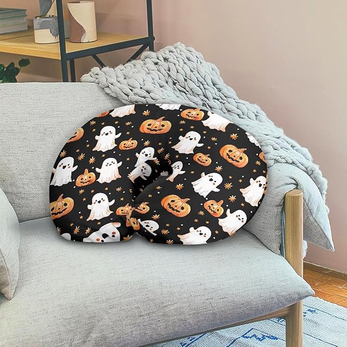 Pumpkin Ghost Boy Girl Nursing Pillow Cover Baby Breastfeeding Slipcover Newborn Safety and Comfy Cover, 1 Pack