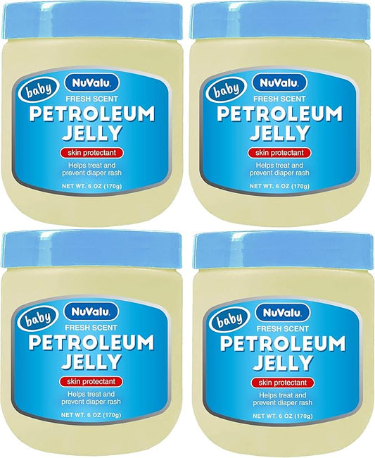 Petroleum Jelly, 6 oz, Pack of 4 (Fresh Scent Baby Blue)