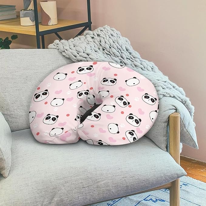 Panda 2 Nursing Pillow Cover Breast Feeding Pillow Covers 1 Pack for Breastfeeding Pillow Soft Fabric Fits Snug On Infant Feeding Cushion Cover Pillow Not Included