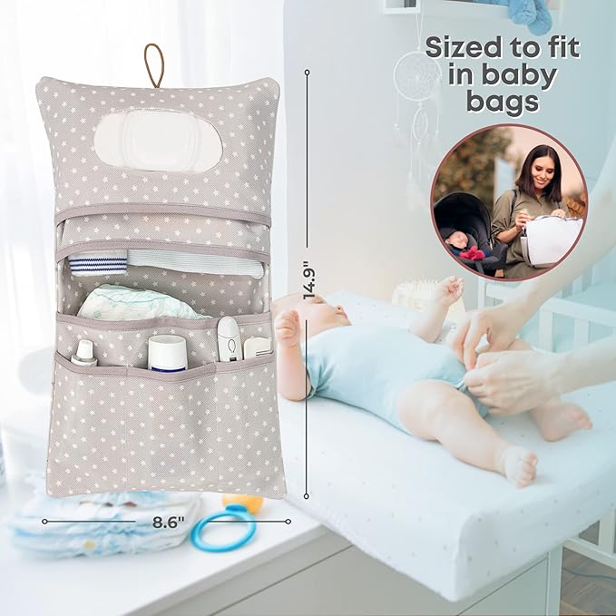 HAMUR Baby Diaper Bag Organizer – Compact & Foldable Stroller Pouch for Newborn Essentials | Travel-Friendly | Fits Boys & Girls ( Fox)
