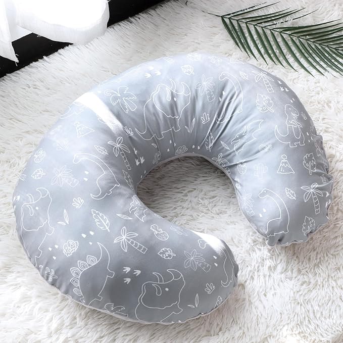 DILIMI Nursing Pillow Cover, Soft Stretchy Nursing Covers for Breastfeeding Pillows, 1 Pack Reversible Removable Slipcover for Baby Boy and Girls, Dinosaur