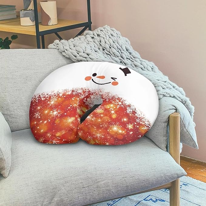 Christmas Snowman Boy Girl Nursing Pillow Cover Baby Breastfeeding Slipcover Newborn Safety and Comfy Cover, 2 Packs