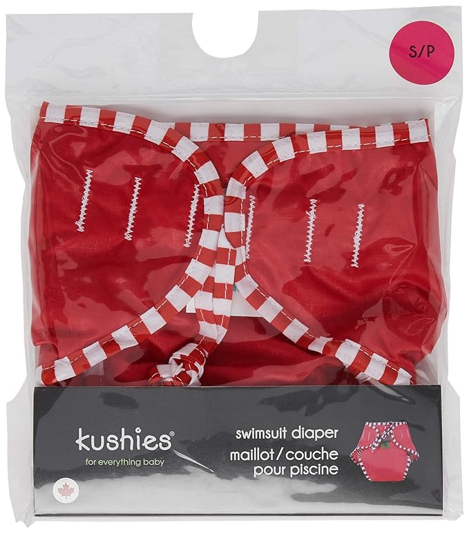 Kushies Baby Unisex Swim Diaper, Red Solid, Small