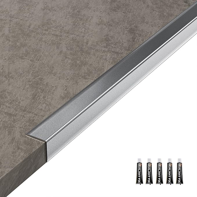 Metal Wall Corner Protector, Aluminum Corner Guards, Décor for Edge of Door Window Table Furniture Cabinets Fireplaces Tile Trim Edging, Size 35.5" L x 0.75" W (5 Pack, Grey)