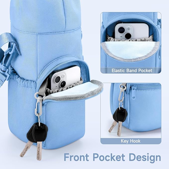 Portable Travel Bag for Breast Milk Cooler, Fits Milk Cooler & Portable BreastMilk Chiller, Leakproof,Insulated & Scratch-Resistant Bottle Carrier with Shoulder Strap & Extra Storage, Blue