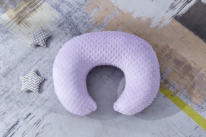 Dots Nursing Pillow Cover, Case Plush Breathable Breastfeeding Pillow Slipcover Fits Nursing Pillow, Super Soft Snug Positioners for Baby Boy Baby Girl (Lavender)