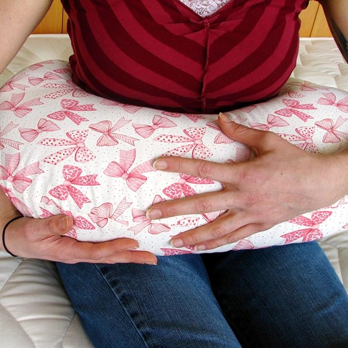 Pink Bows Baby Nursing Pillow Covers for Girl Pink Hair Bows Leopard Stripes Nursing Slipcovers for Breastfeeding Pillows Valentine Hearts Love Soft Stretchy Removable Cover for Newborn Infant
