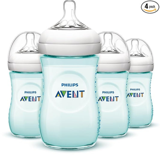 Philips AVENT Natural Bottle, Teal, 9 Ounce, 4 Count