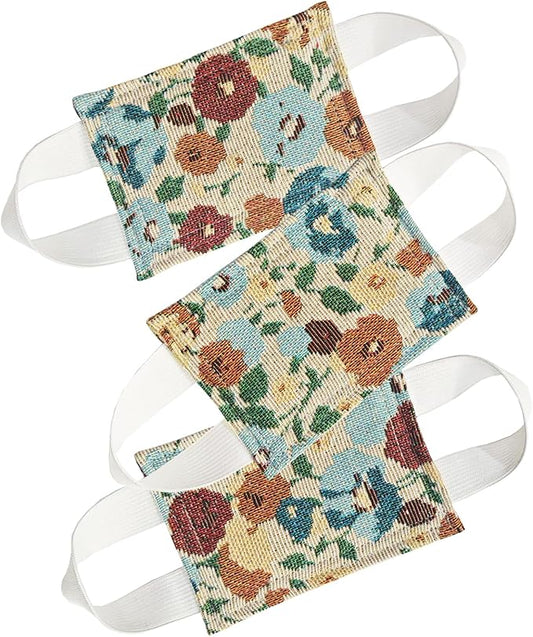 Baby Proof Door Silencer & Cloth Latch Cover, Quiet Close Anti-Slam Pads to Prevent Slamming and Accidental Locking, for Nursery and Toddler Safety (3, Beige Floral Pattern, 4.1 * 3.1 inches)