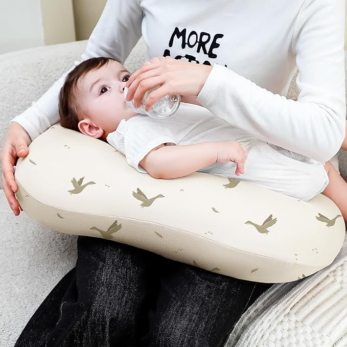 Susurration 2 Pack Nursing Pillow Cover,Ultra Soft and Stretchy Compatible with Boppy Breastfeeding Pillow,Comfortable and Skin-Friendly Slipcovers for Newborn Boys & Girls（Swan）