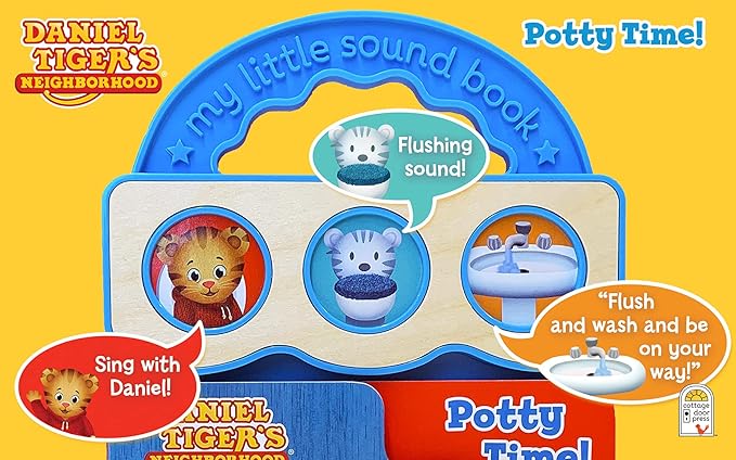 Little2Big 81SLOW 000 Toilet Seat with Built-In Potty Training Seat, Slow-Close & Daniel Tiger's Potty Time! Children's Toilet Training Sound Book for Daniel Tiger Fans