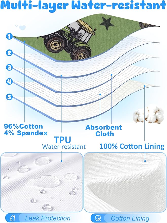Boys Potty Training Underwear Pee Pants Cotton Absorbent Leak Resistant 4-Pack For Toddler 2t 3t 4t 5t 6 7 8 10