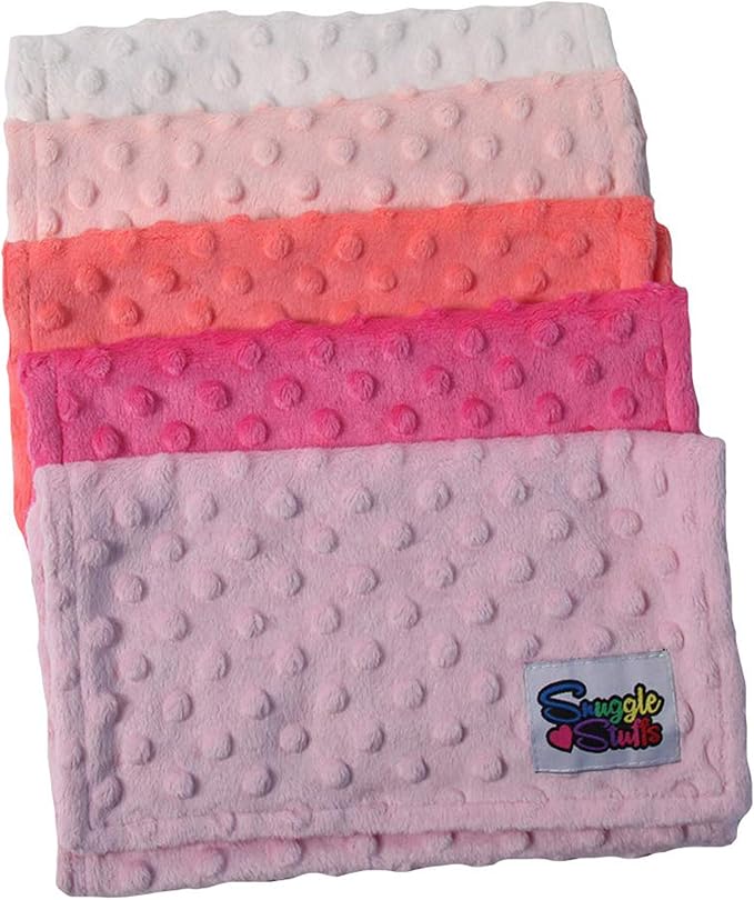 Snuggle Stuffs Baby Girls 5 Pack Minky Dot Burp Cloths - Shades Pink
