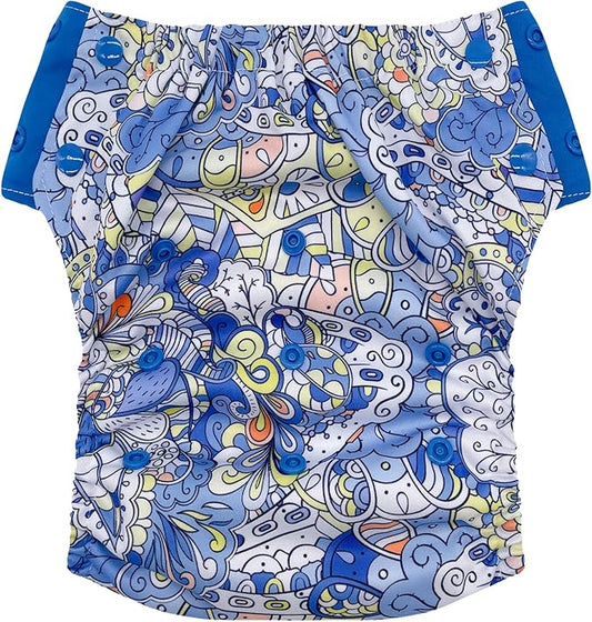 EcoAble Reusable Potty Training Diaper with Insert, Daytime Pull-on Cloth Training Pants for Toddlers and Big Kids (Size 3, Kaleidoscope)