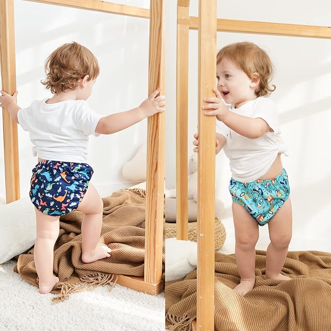 8 Packs Reusable Plastic Diaper Covers and Waterproof Rubber Underwear for Toddlers for Plastic Underwear for Toddlers Boys 2t