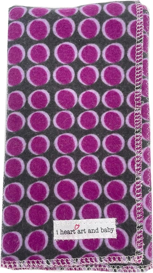 Infant Burping Cloth, Burp Cloths for Baby Boy or Girl, Soft and Absorbent - Cotton Reusable Spit Up Rags, XLarge, 1 Count (Purple Dot)