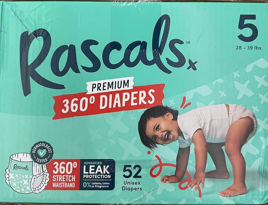 Rascal + Friends Diapers Size 5, 52 Count