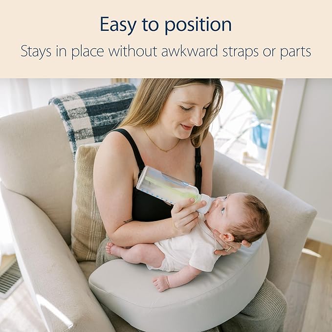 Dr. Brown's Nursing Pillow with Washable Cover, Breastfeeding Lap Support Pillow, Premium Memory Foam, Firm and Responsive, Gray/Beige, 2-Pack