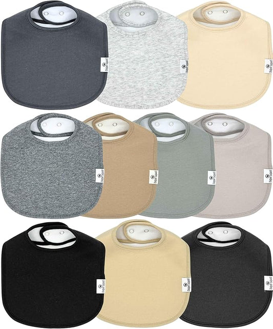 DiaperSquad's 100% Organic Cotton Baby Drool Bibs, Super Absorbent & Adjustable Baby Bibs for Drooling and Teething