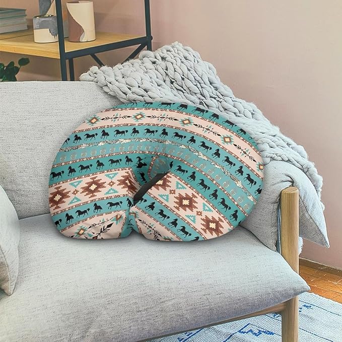 Aztec Boho Horse Nursing Pillow Cover for Baby Boys Breastfeeding Pillow Slipcover with Hidden Zipper Nursing Pillow Case for Newborn Girls Breast Feeding Pillowcases Green