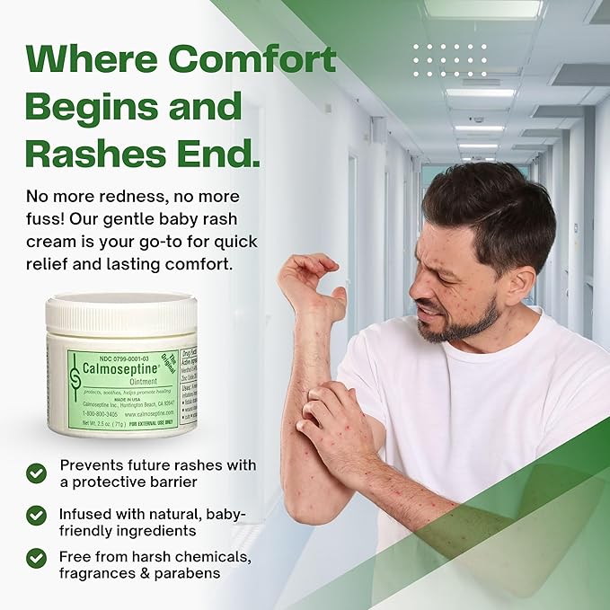 Calmoseptine Ointment 2.5 Oz. Jar (Pack of 3) - Heat Rash Relief Ointment by Calmoseptine - Calmoseptines Healing Ointments for Itching & Diaper rash - Moisturizer Barrier Heat Rashes Cream for Adults