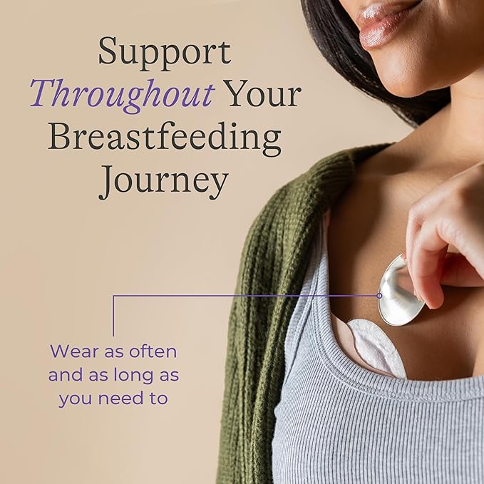 Lansinoh Silver Nursing Cups | 999 Pure Silver Reusable Nipple Shields for Breastfeeding | Worn Between Feeds for Soothing Protection of Sore Nipples, Regular Size