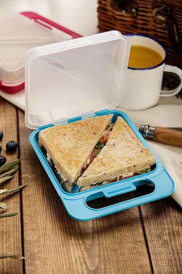 TATAY 1167100 Sandwich Holder Square Plastic 18 x 14 x 4.5 cm Blue