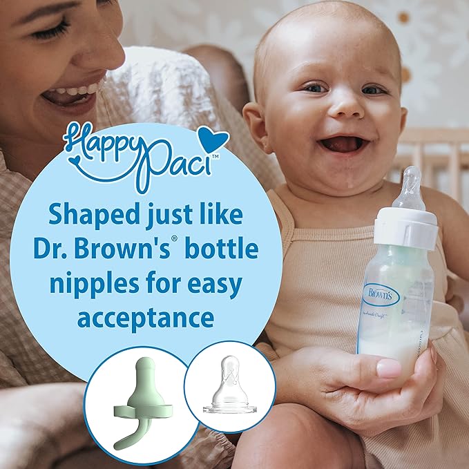 Dr. Brown's Baby Formula Mixing Pitcher, 36oz & HappyPaci Silicone Pacifier 0-6m, 3 Count