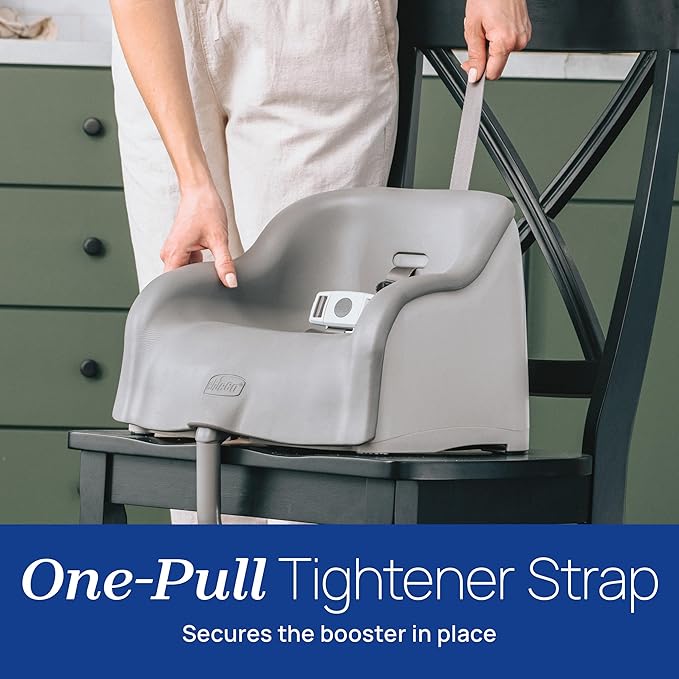 Chicco Cinch Clamping Booster Seat with Quick Set Up, Easy-to-Clean Removable Seat Cushion and 3-Point Harness, Mocha/Grey