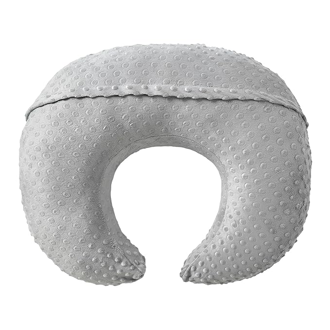 ESEN Plus Size Nursing Pillow and Body Positioner for Breast Feeding and Bottle Feeding, Ultra Soft Baby Breastfeeding Pillows with Removable Nursing Pillow Cover for Mom and Baby (Gray)