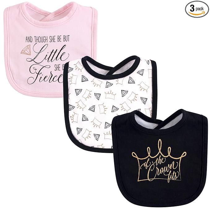 Yoga Sprout Cotton Drooler Bibs, 3 Pack, Crown