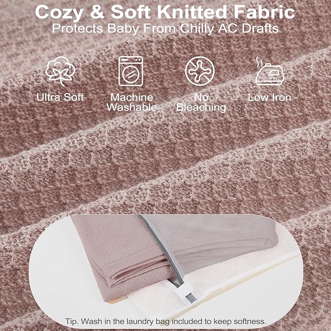Knit Nursing Cover Up for Breastfeeding, Soft & Cozy Breastfeeding Poncho with Dual Side Slits, 360° Full Privacy Nursing Shawl with Laundry Bag, Mauve Taupe