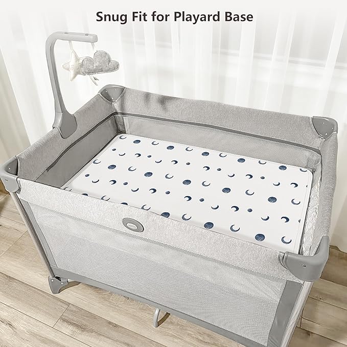 Baby Changing Pad Portable Travel Changing Pad 2 Pack, Foldable Changing Mat 35 * 29.5 inch Absorbent and Soft Changing Mat Diaper Bag Essentials - Blue&Blue Moon