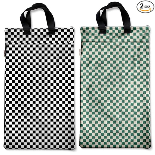 Mama Koala Reusable Hanging Wet Dry Bags for Baby Items, Cloth Diapers, Swimsuits, Travel, Gym Clothes, Beach, Pump Parts, Toiletries, Two Zippered Pockets, 2 Pack (W009L)