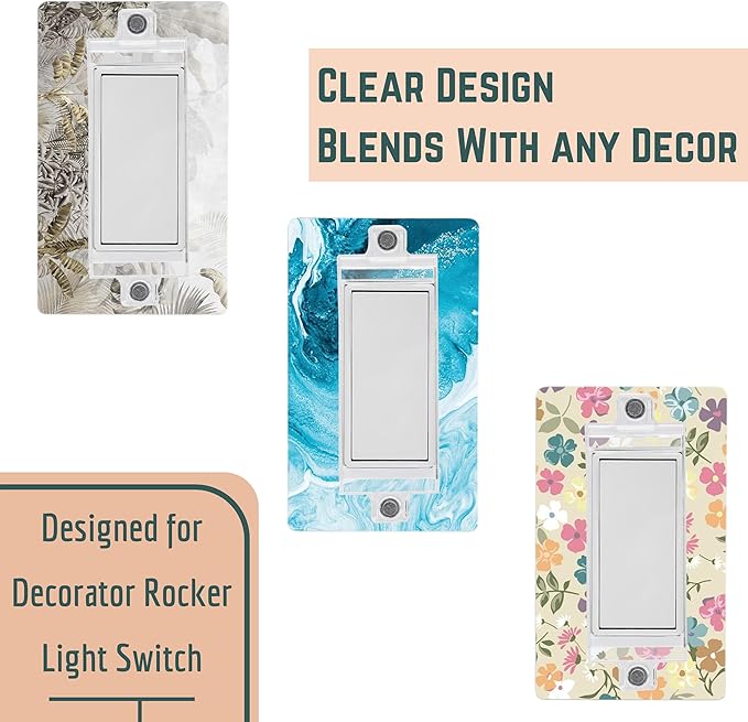 Bates- Magnetic Light Switch Guard, 6 Pack, Clear, Child Proof Light Switch Cover Child Proof